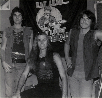 The At War line-up pictured in 1985