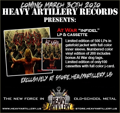 At War Infidel Viny Cassette Ad Heavy Artillery Records